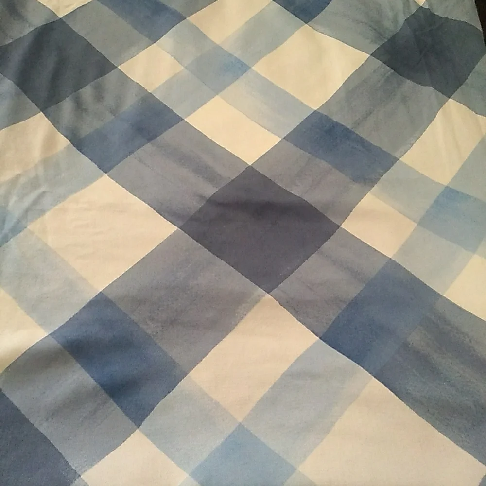 Charter Club Blue and White Checkered Duvet Cover Size Full/Queen